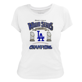 Los Angeles Dodgers Chelsea Freeman Back to Back World Series Champs Women's Tee Shirt