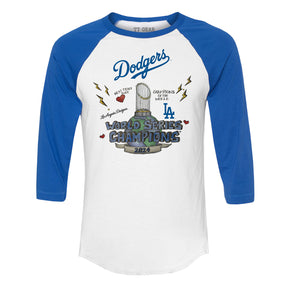 LA Dodgers World Series Champs 3/4 Royal Blue Sleeve Raglan