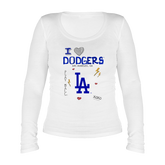 Los Angeles Dodgers I Heart Dodgers Women's Legend Long Sleeve - Tiny Turnip