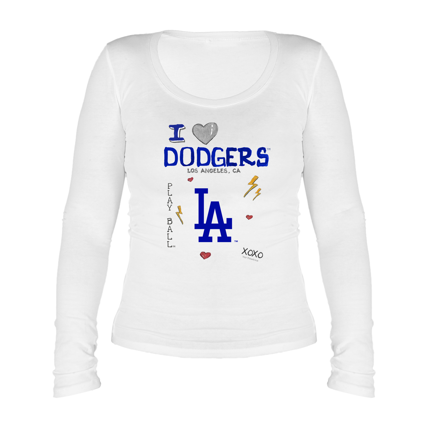 Los Angeles Dodgers I Heart Dodgers Women's Legend Long Sleeve - Tiny Turnip