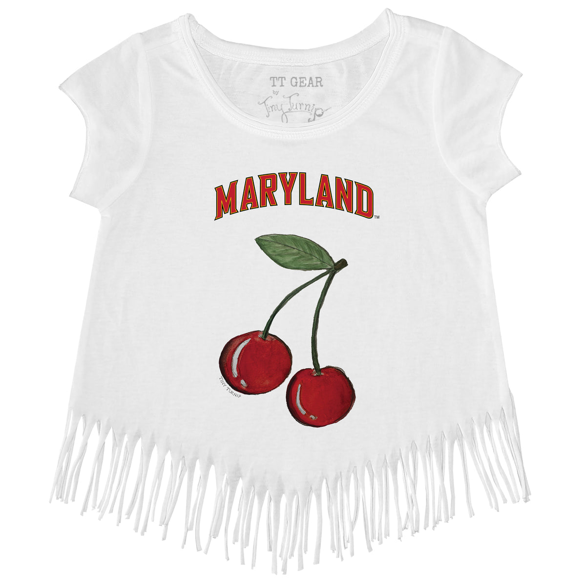 Maryland Terrapins Cherries Boot Fringe Tee