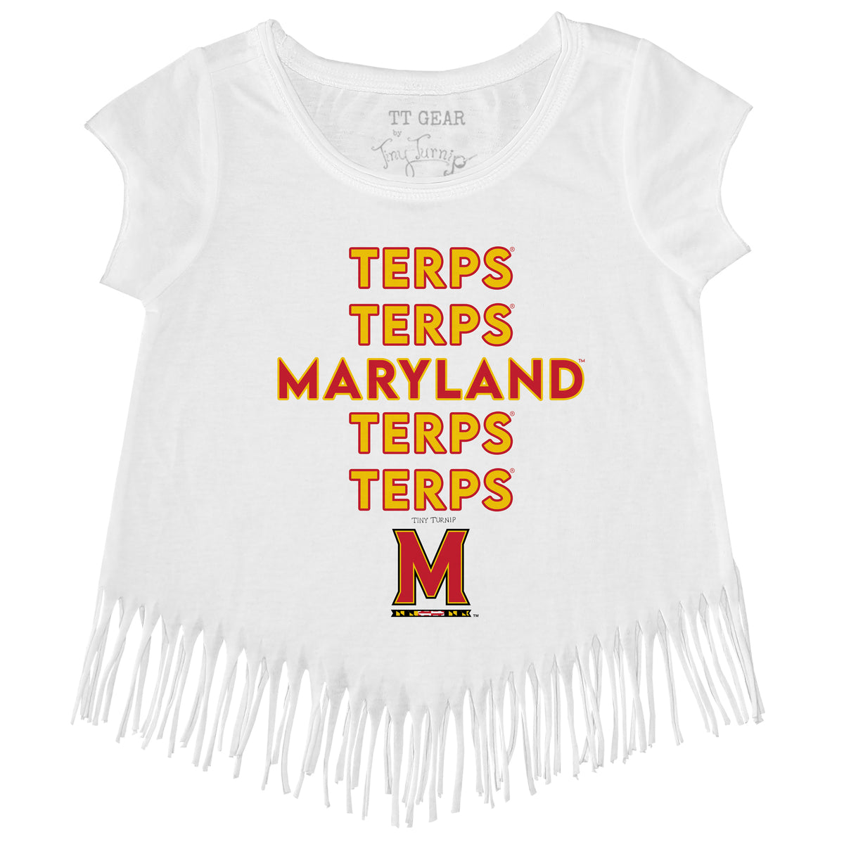 Maryland Terrapins Stacked Fringe Tee
