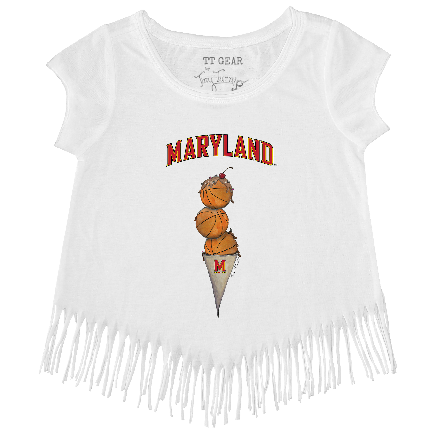 Maryland Terrapins Basketball Triple Scoop Fringe Tee