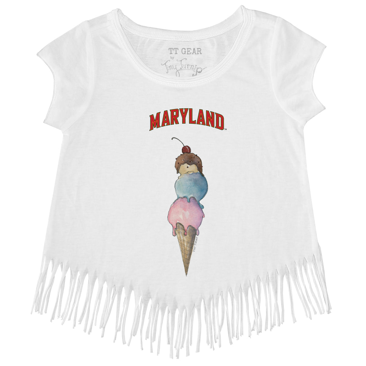 Maryland Terrapins Triple Scoop Fringe Tee