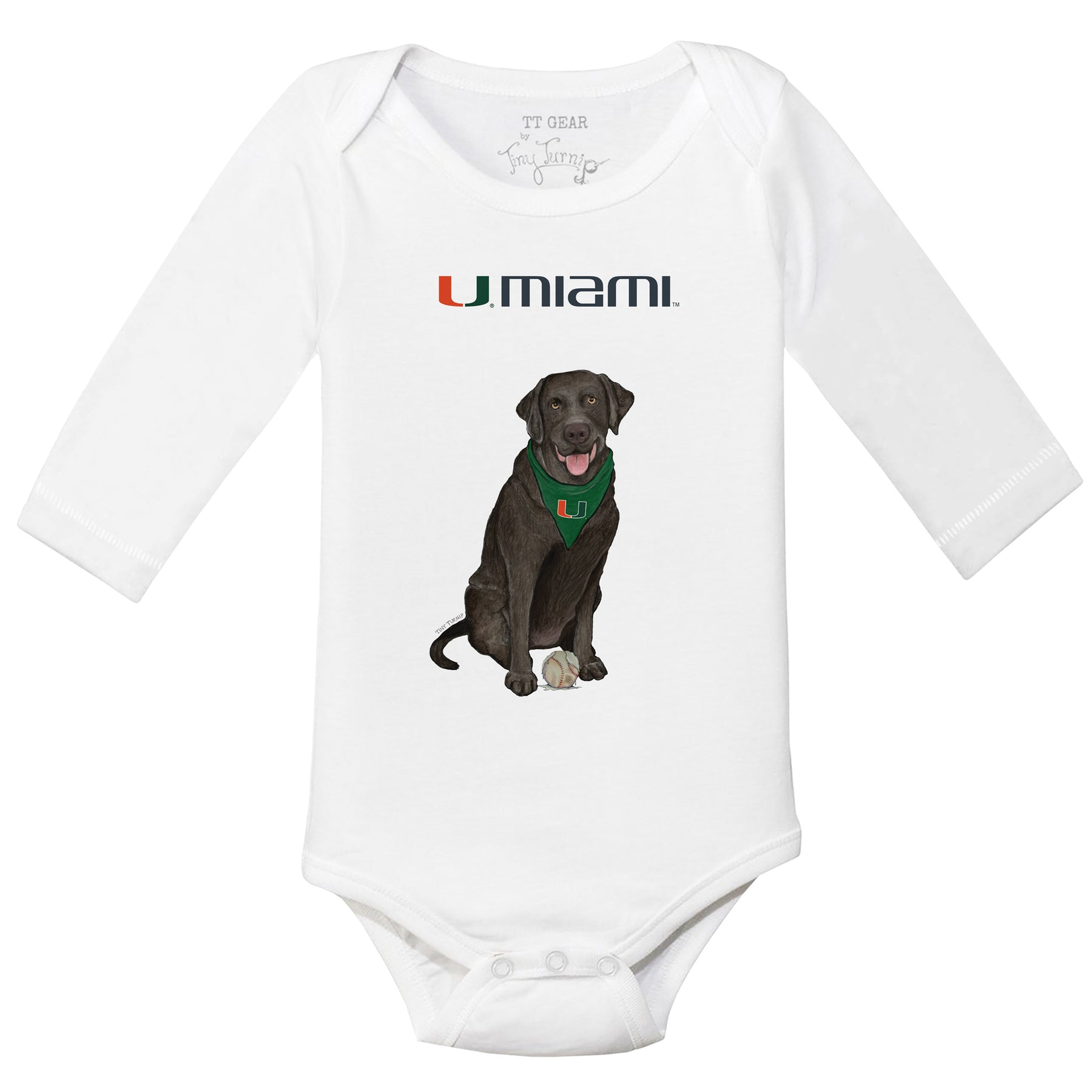 Miami Hurricanes Black Labrador Retriever Long-Sleeve Snapper