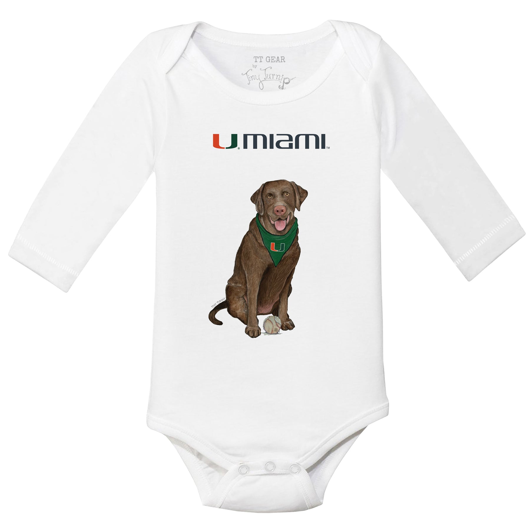 Miami Hurricanes Chocolate Labrador Retriever Long-Sleeve Snapper