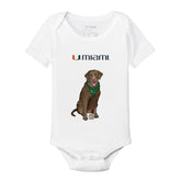 Miami Hurricanes Chocolate Labrador Retriever Short Sleeve Snapper