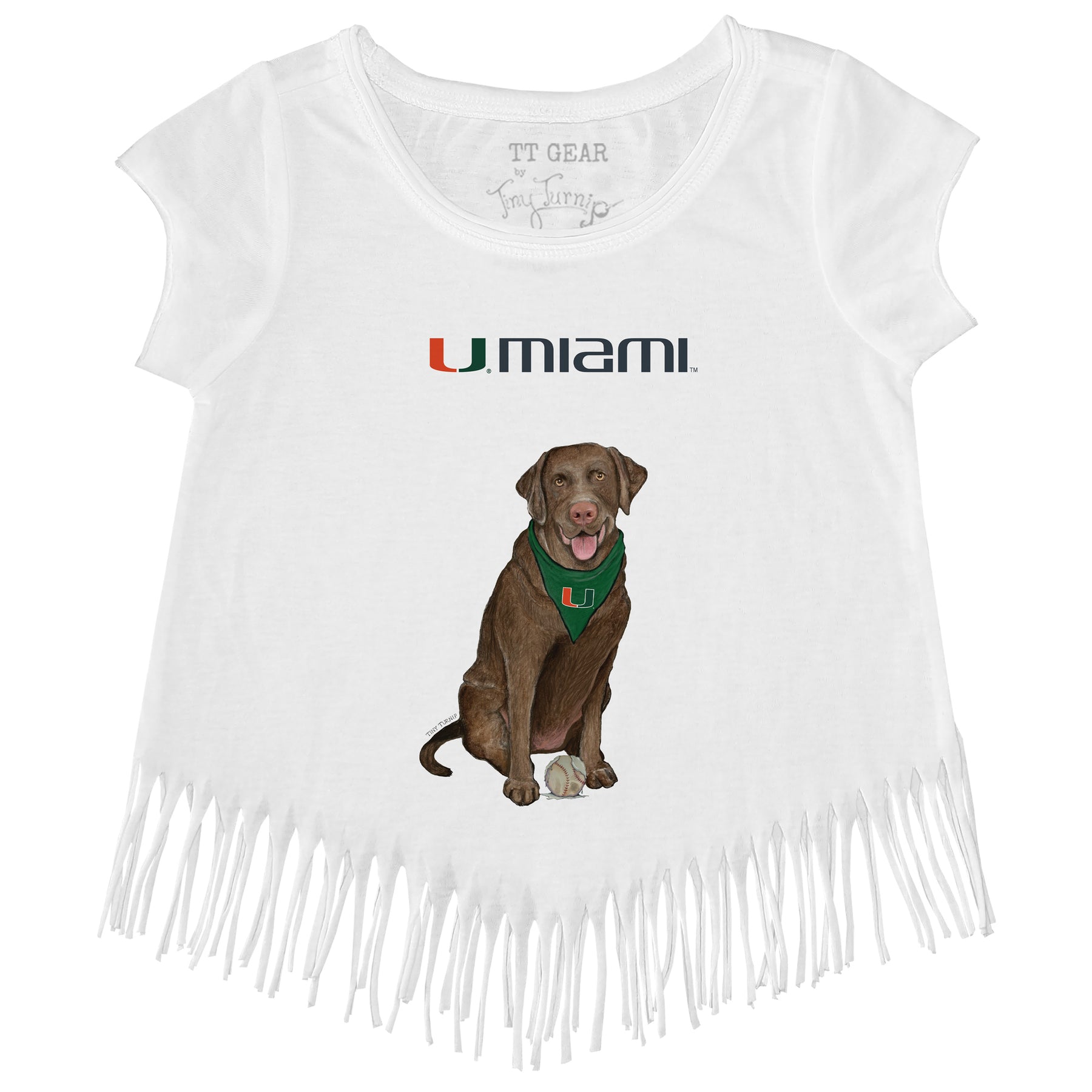 Miami Hurricanes Chocolate Labrador Retriever Fringe Tee