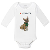 Miami Hurricanes French Bulldog Long-Sleeve Snapper