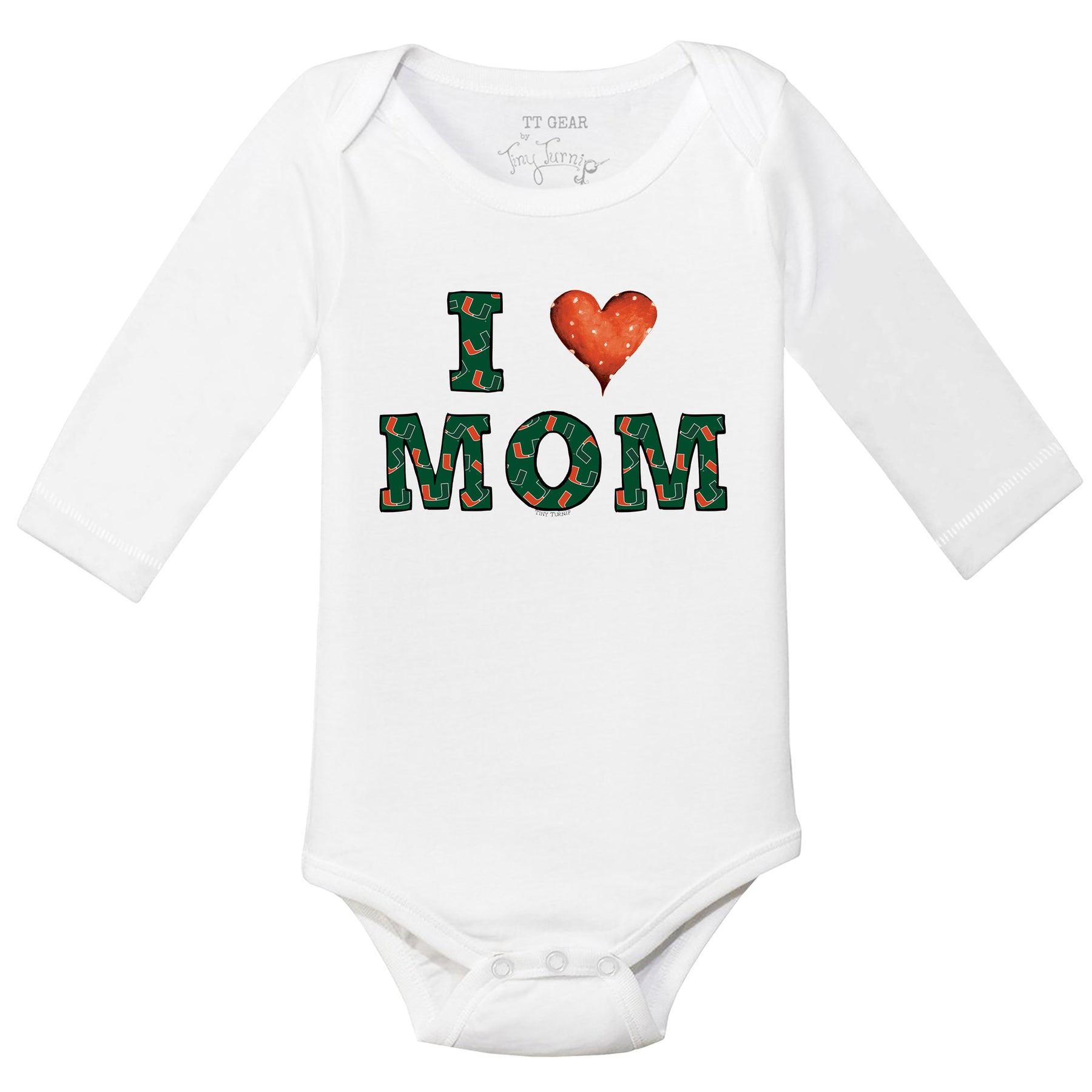 Miami Hurricanes I Love Mom Long-Sleeve Snapper