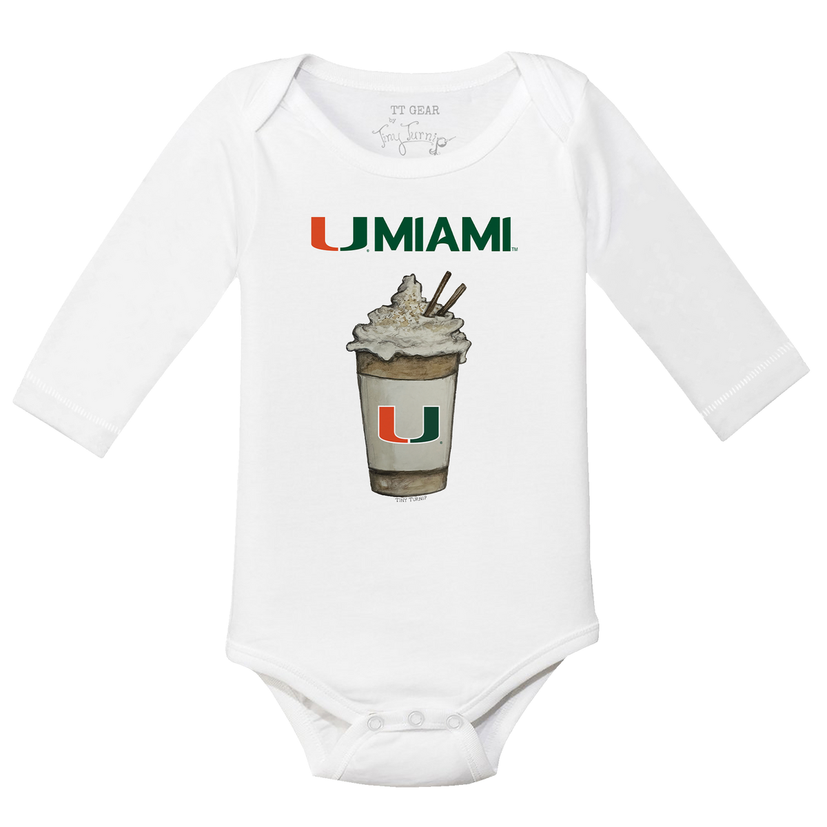 Miami Hurricanes Latte Long Sleeve Snapper