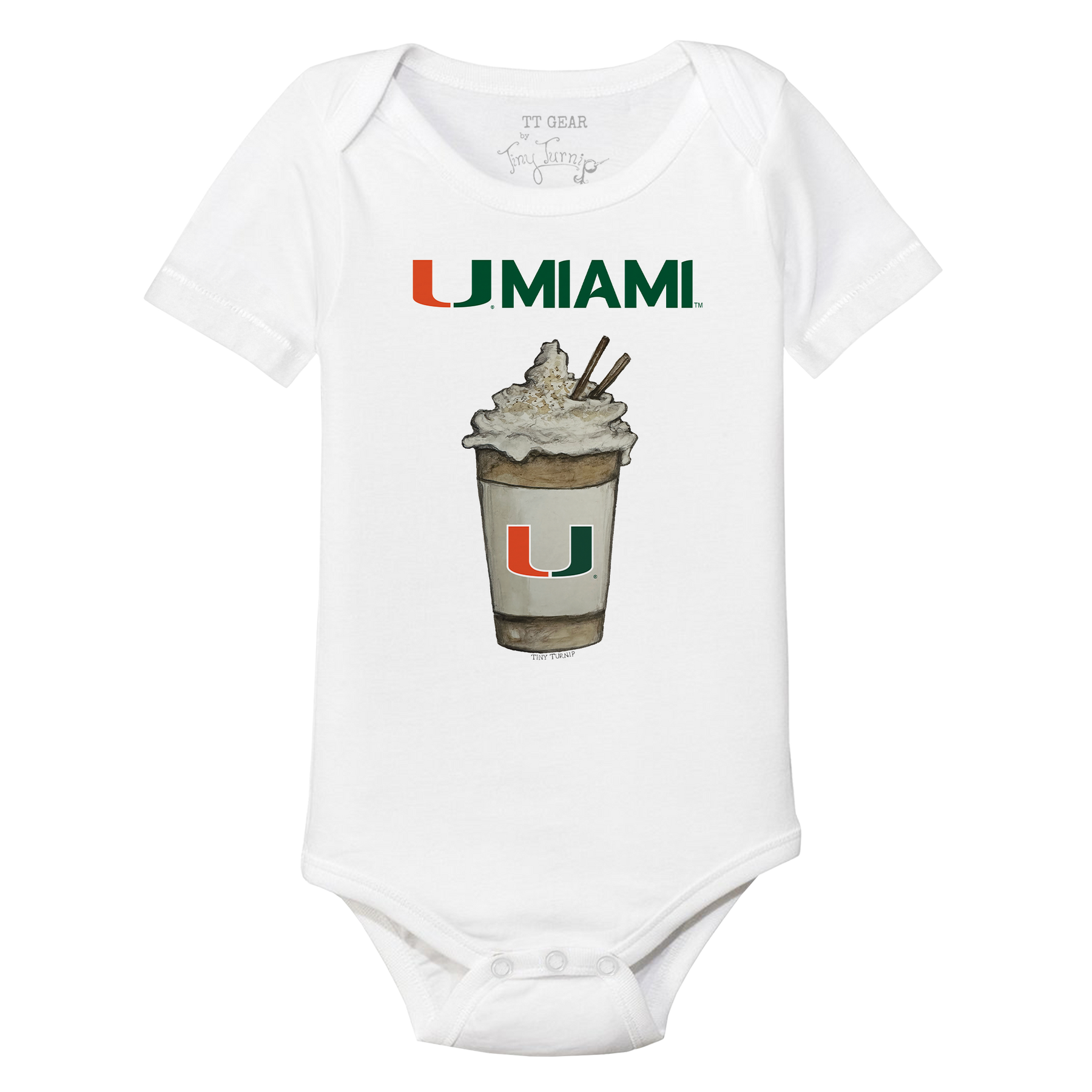 Miami Hurricanes Latte Short Sleeve Snapper