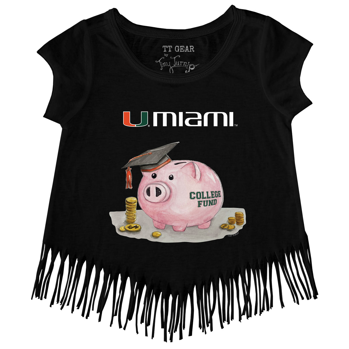 Miami Hurricanes Piggy Fringe Tee