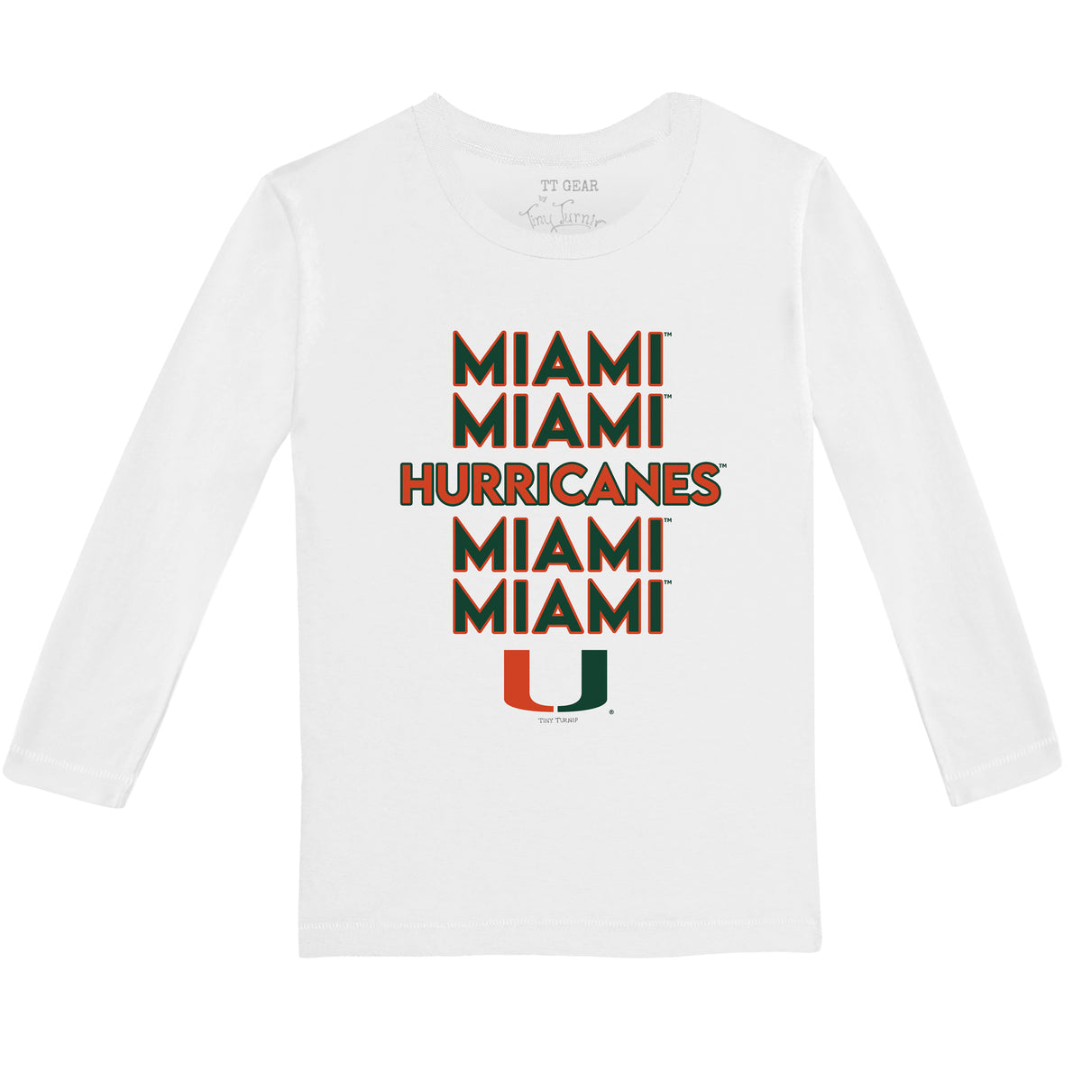 Miami Hurricanes Stacked Long-Sleeve Tee Shirt