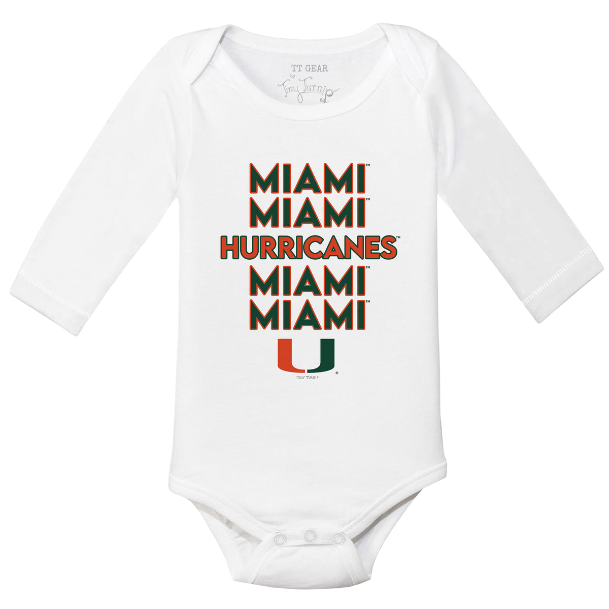 Miami Hurricanes Stacked Long-Sleeve Snapper