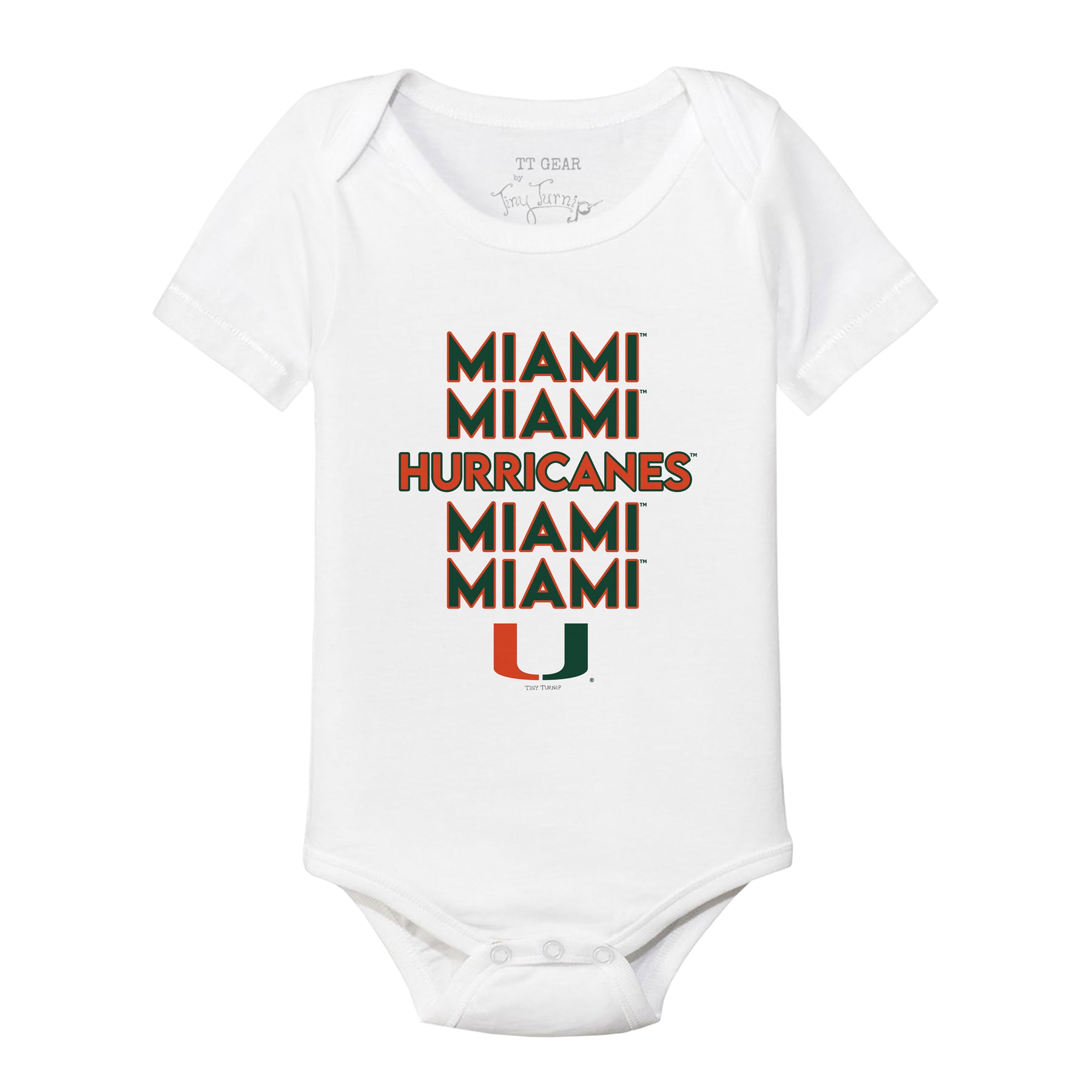 Miami Hurricanes Stacked Short Sleeve Snapper