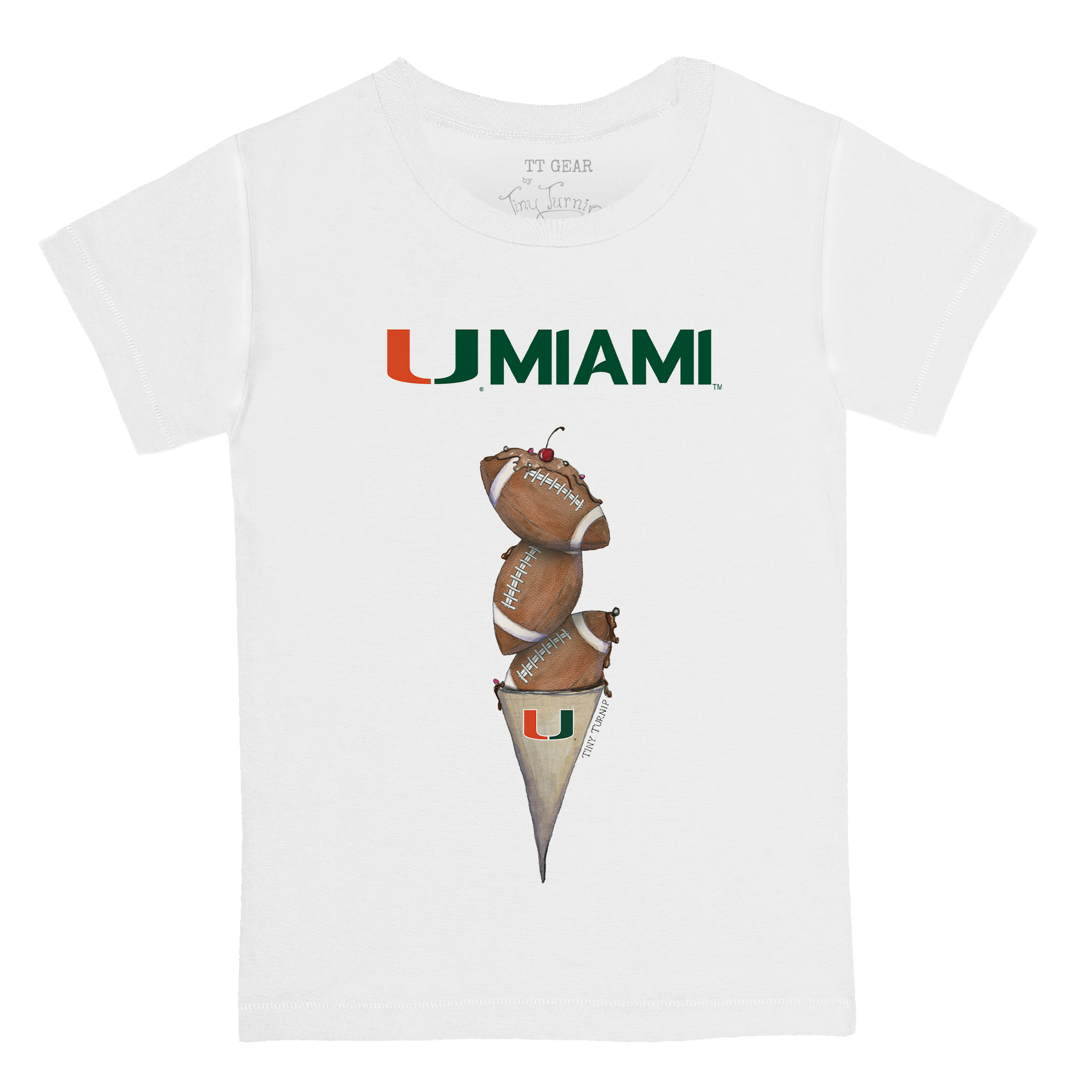 Miami Hurricanes Football Triple Scoop Kid's Tee Shirt