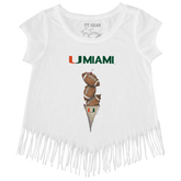 Miami Hurricanes Football Triple Scoop Fringe Tee
