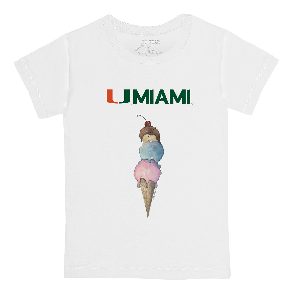 Miami Hurricanes Triple Scoop Tee Shirt