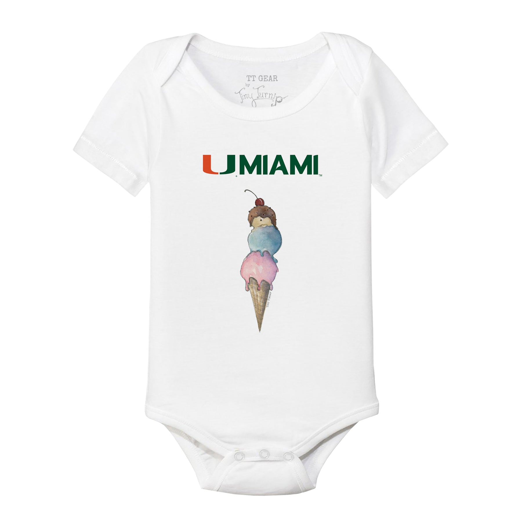 Miami Hurricanes Triple Scoop Short Sleeve Snapper