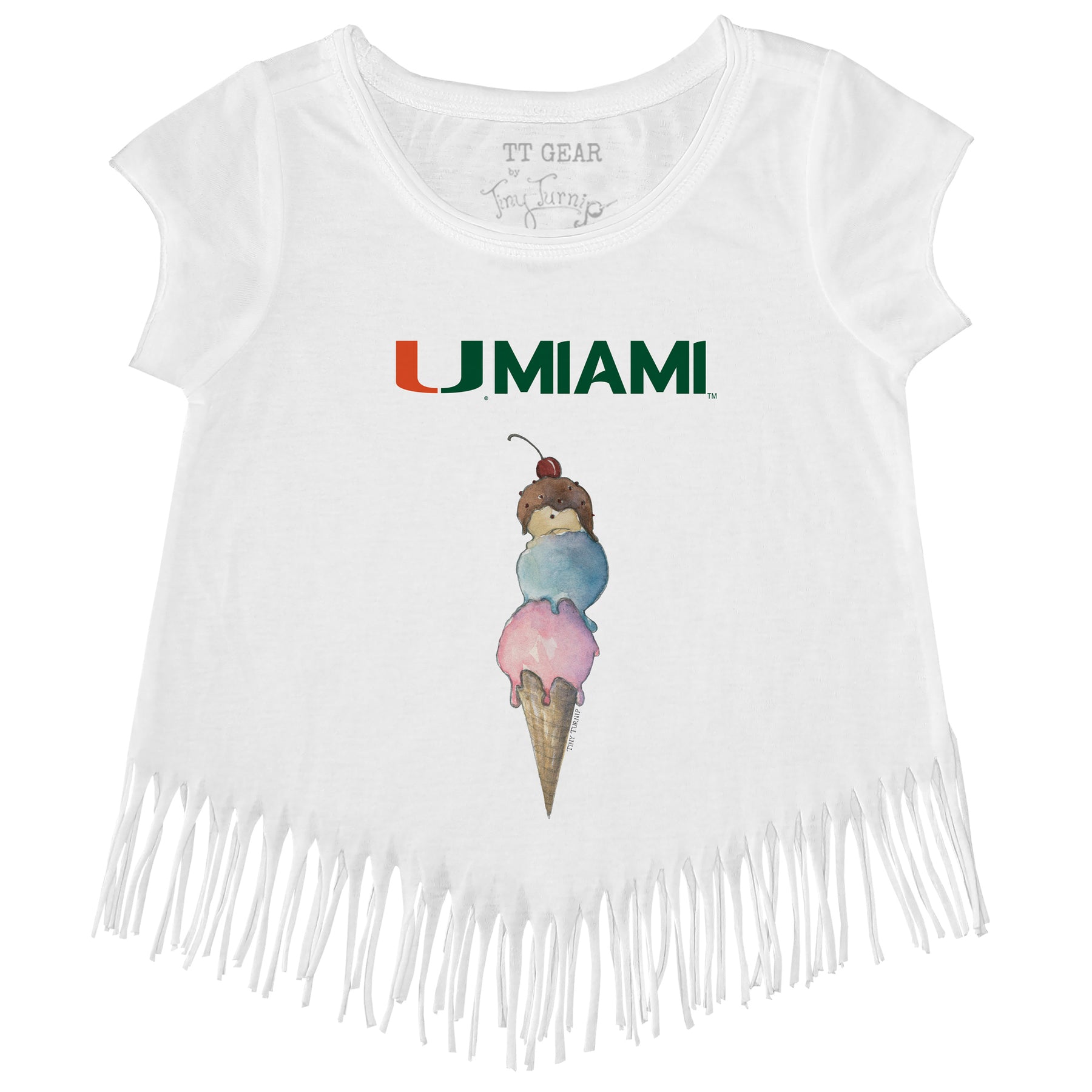 Miami Hurricanes Triple Scoop Fringe Tee