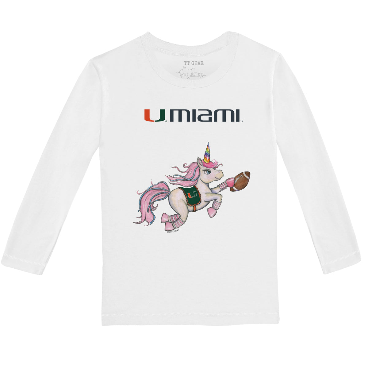 Miami Hurricanes Unicorn Long-Sleeve Tee Shirt