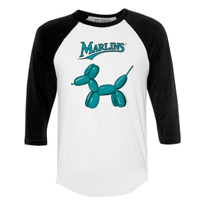 Miami Marlins Balloon Dog 3/4 Black Sleeve Raglan