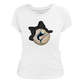 Miami Marlins Baseball Bow Tee Shirt