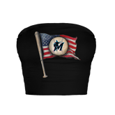 Miami Marlins Baseball Flag Crop Tube Top