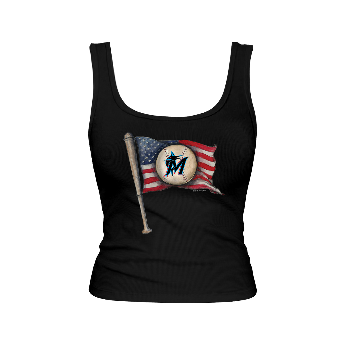 Miami Marlins Baseball Flag Emmy Tank
