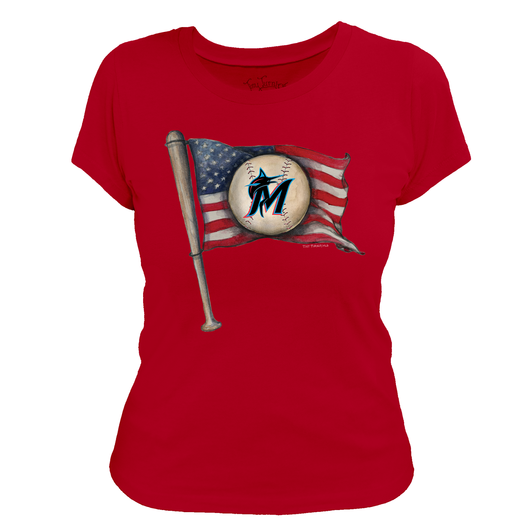 Miami Marlins Baseball Flag Tee Shirt