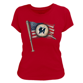 Miami Marlins Baseball Flag Tee Shirt