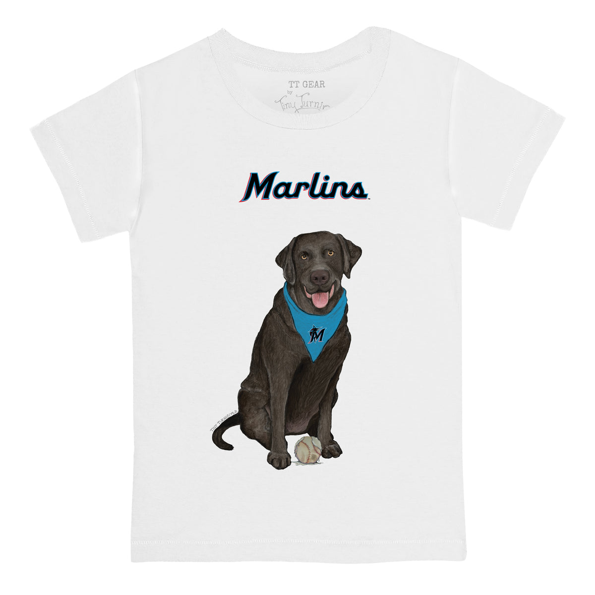 Miami Marlins Black Labrador Retriever Tee Shirt
