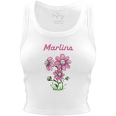 Miami Marlins Blooming Baseballs Crop Tank - Tiny Turnip