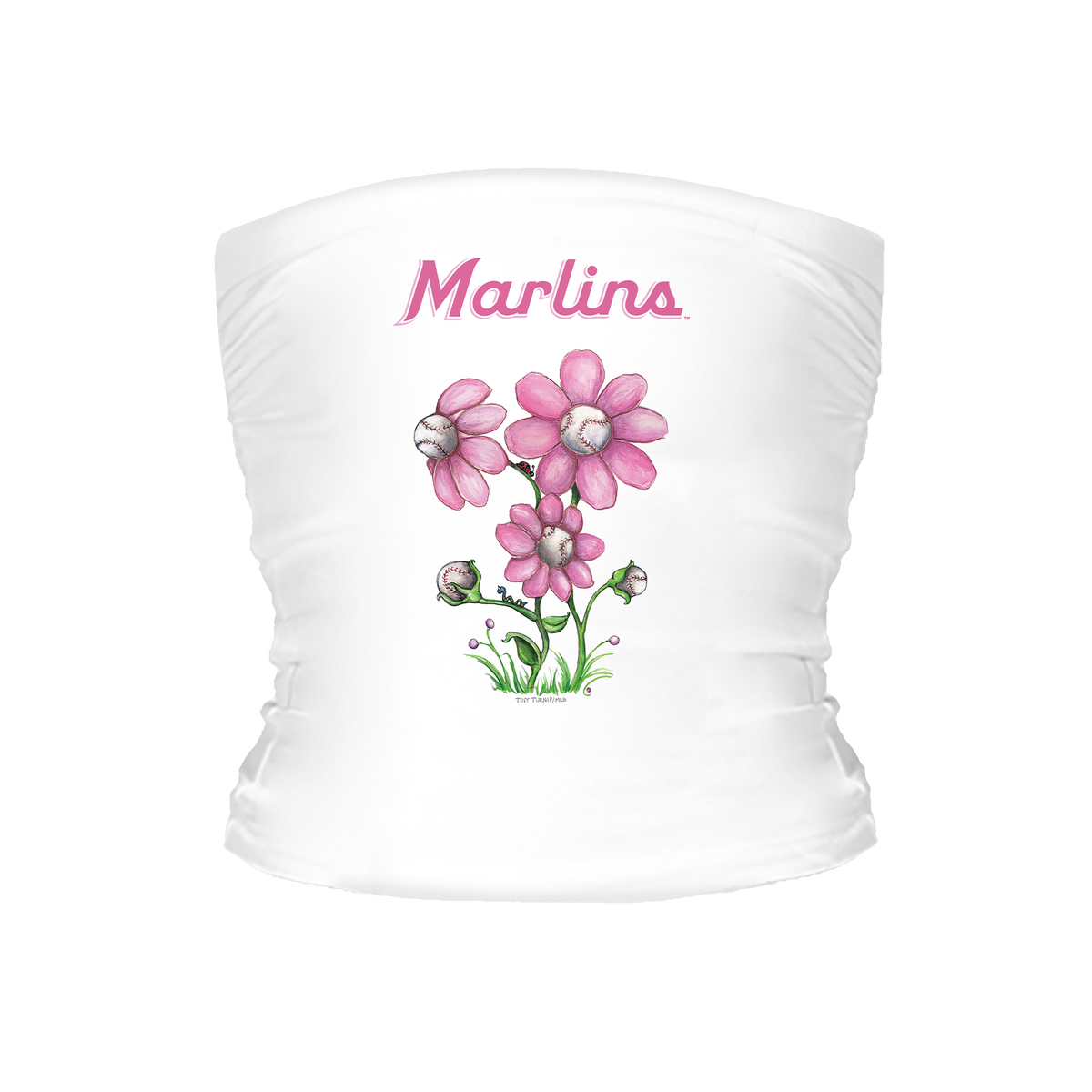 Miami Marlins Blooming Baseball Tube Top - Tiny Turnip