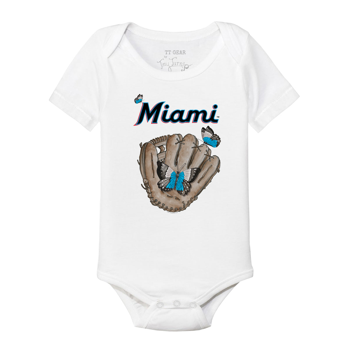 Miami Marlins Butterfly Glove Short Sleeve Snapper