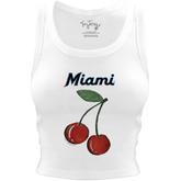 Miami Marlins Cherry Crop Tank - Tiny Turnip