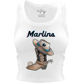 Miami Marlins Cowboy Boot Crop Tank - Tiny Turnip