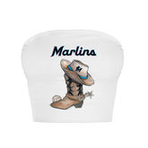 Miami Marlins Cowboy Boot Crop Tube Top