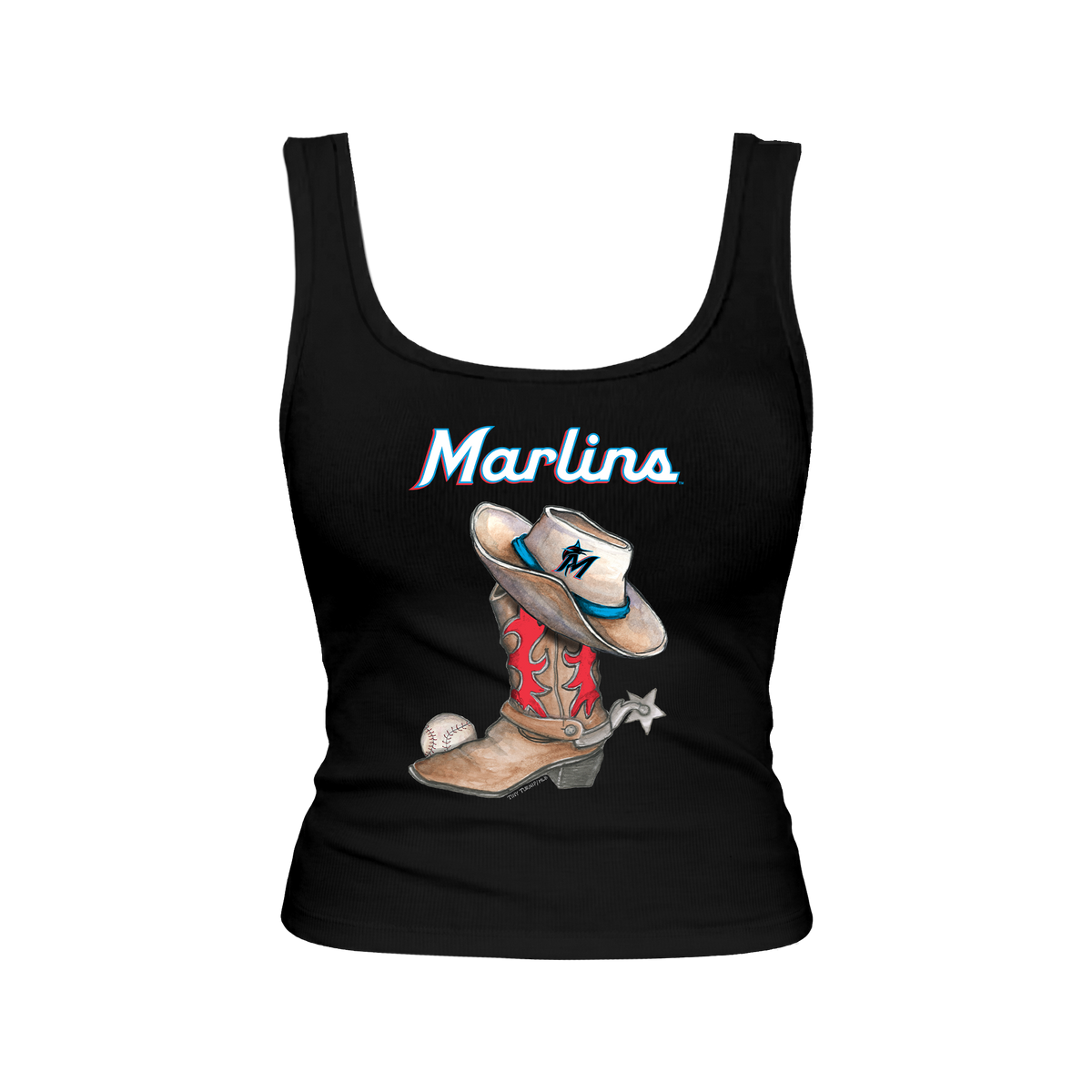 Miami Marlins Cowboy Boot Emmy Tank