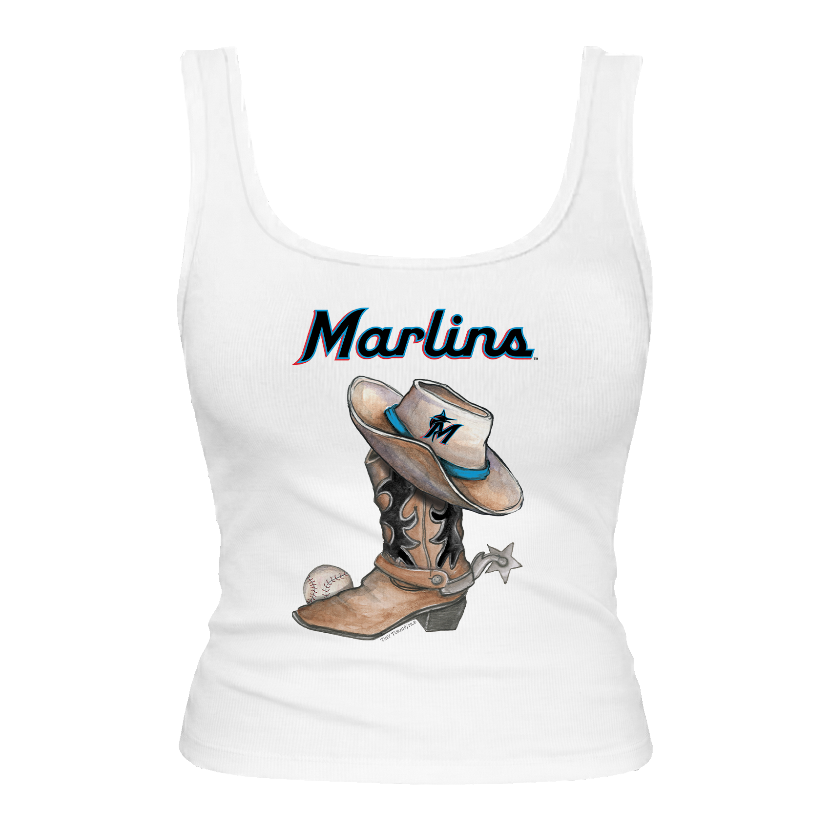 Miami Marlins Cowboy Boot Emmy Tank
