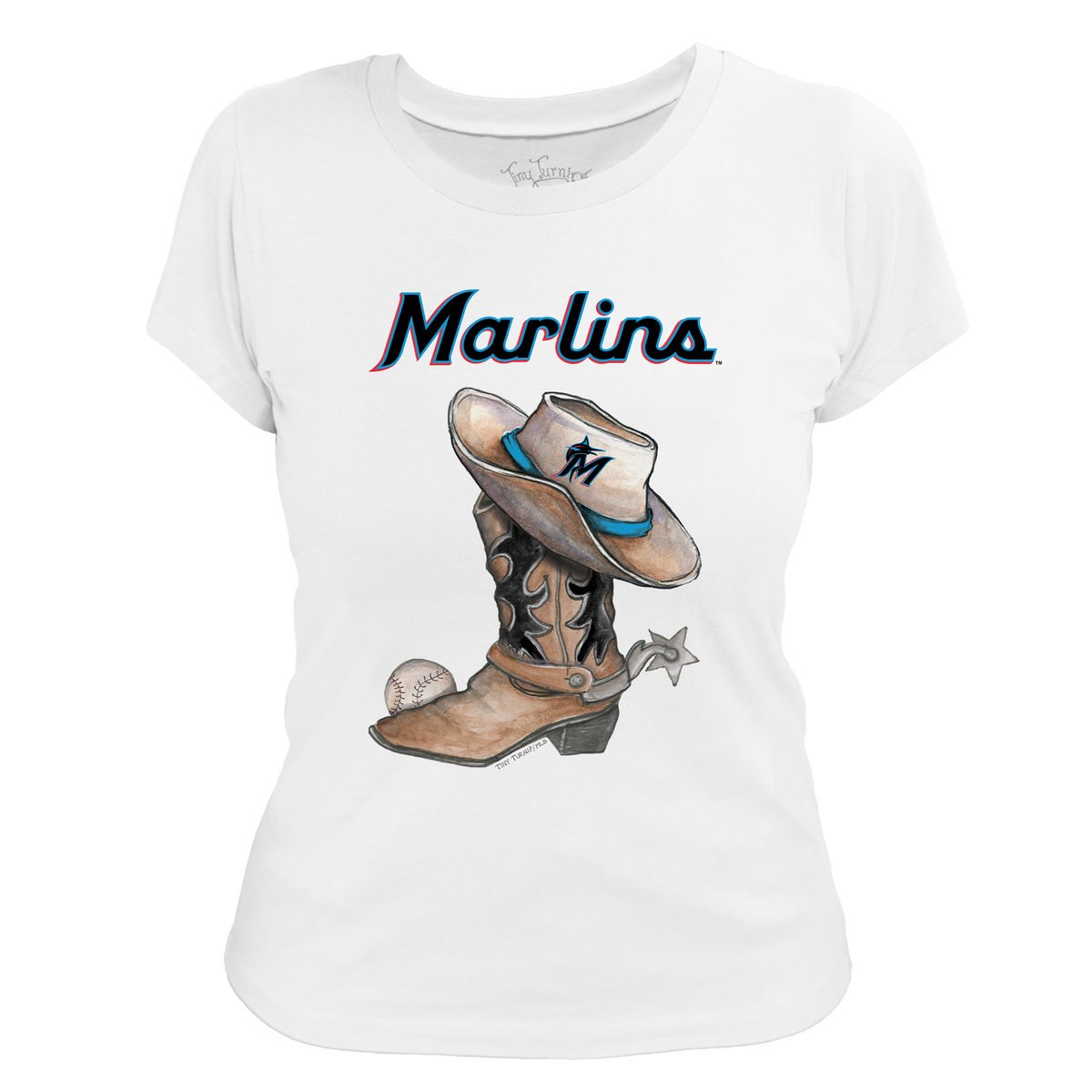 Miami Marlins Cowboy Boot Women's Tee Shirt