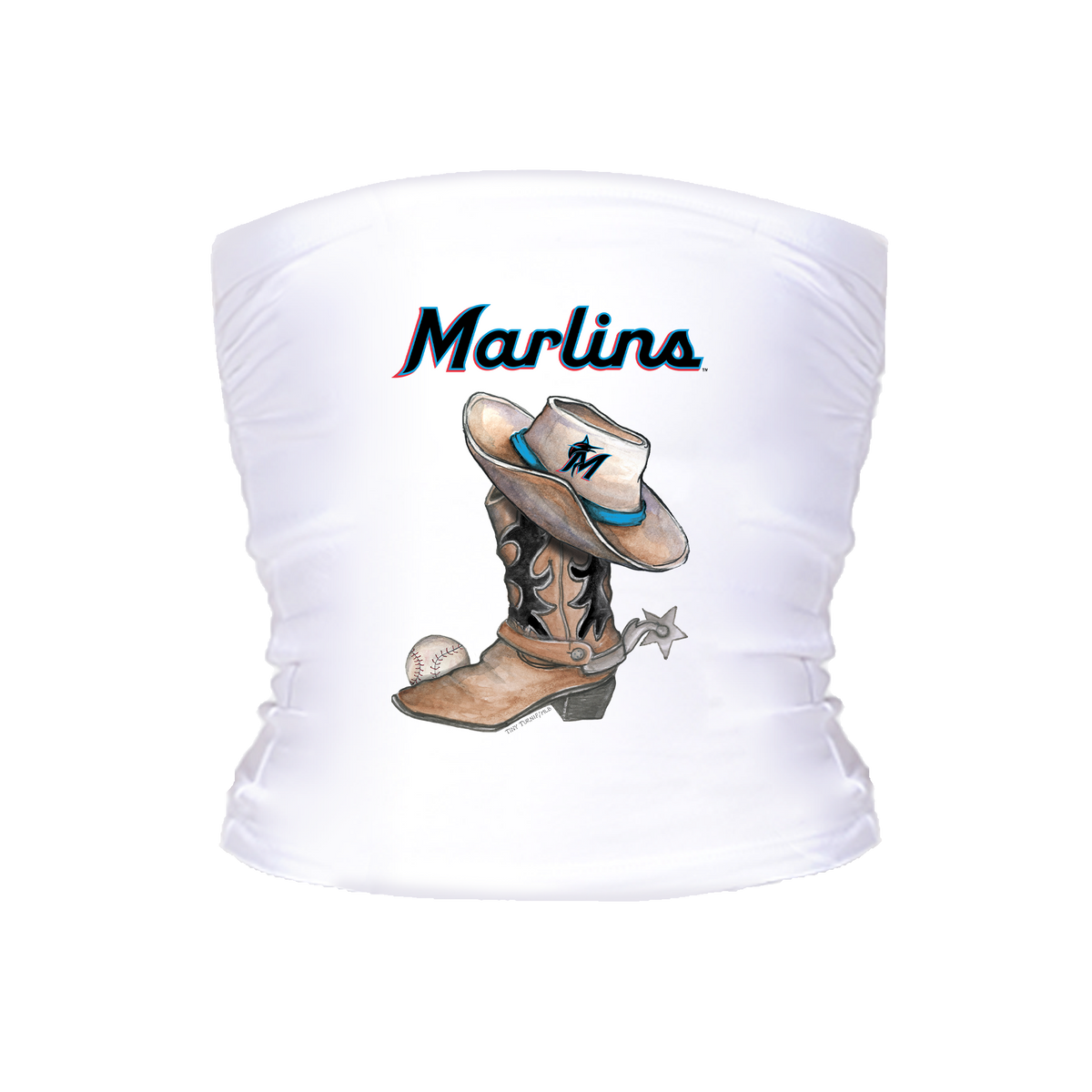 Miami Marlins Cowboy Boot Crop Tube Top