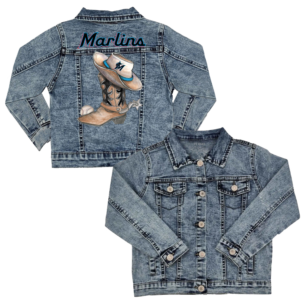 Miami Marlins Cowboy Boot Kid's Denim Jacket