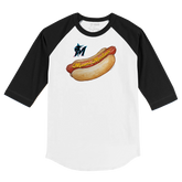 Miami Marlins Hot Dog 3/4 Black Sleeve Raglan