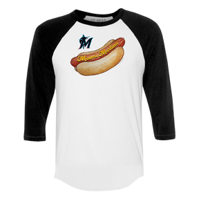 Miami Marlins Hot Dog 3/4 Black Sleeve Raglan