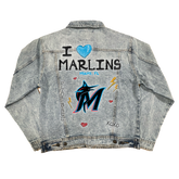 I Heart Marlins Boyfriend Denim Jacket - Tiny Turnip