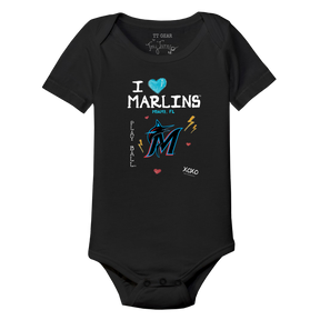 I Heart Marlins Short Sleeve Snapper - Tiny Turnip