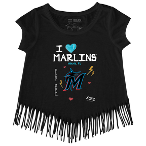 I Heart Marlins Fringe Tee - Tiny Turnip