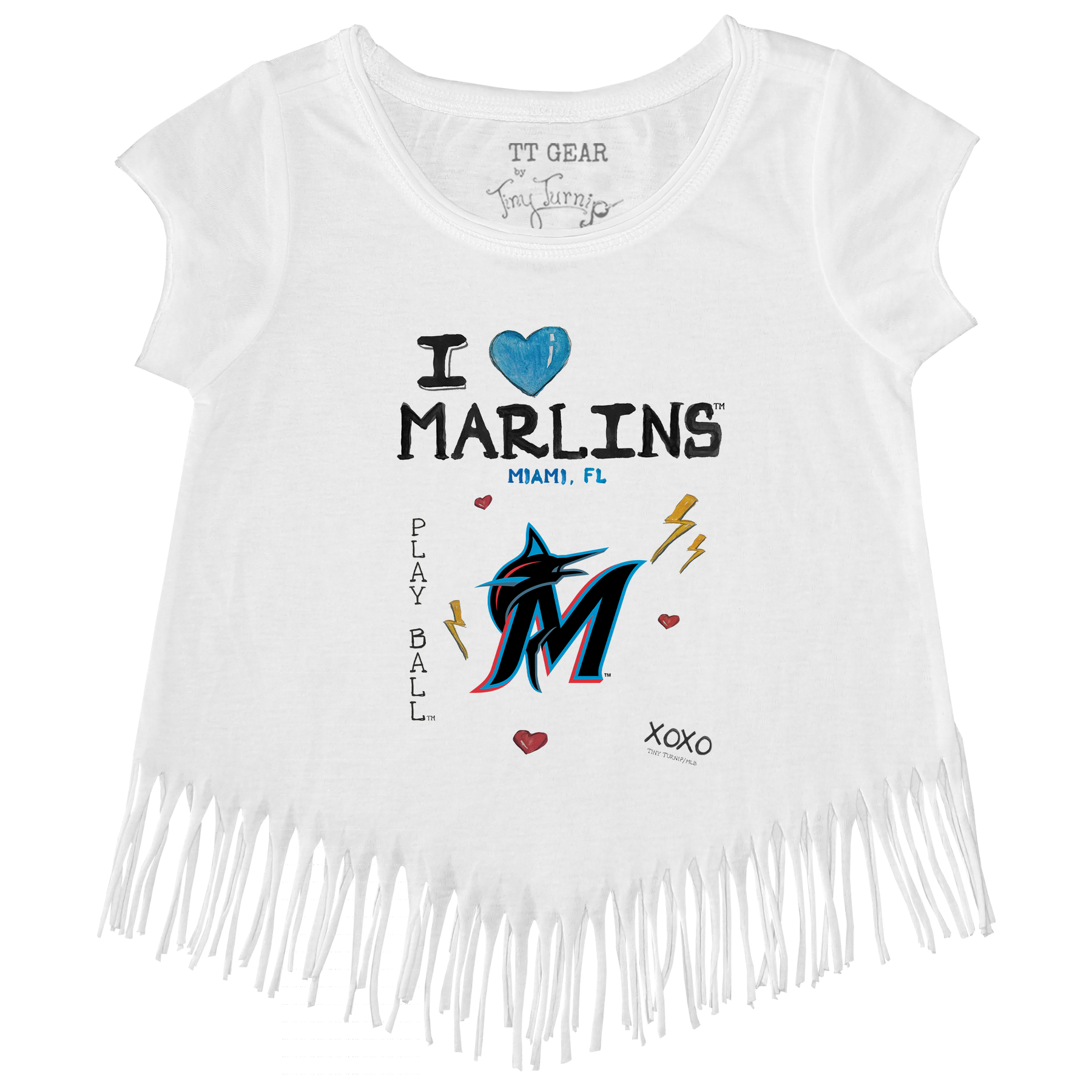 I Heart Marlins Fringe Tee - Tiny Turnip